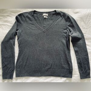 Van Heusen Dark Grey V-Neck Sweater M